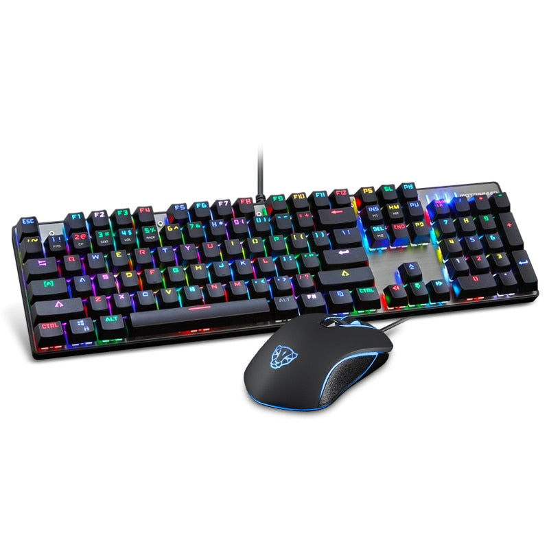 Motospeed Gaming Keyboard and Mouse Set with Rainbow Backlight for Desktop